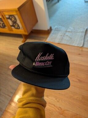 Vintage 80s Nashville Music City Country Music Snapback Hat Dad Hat Cap Vtg